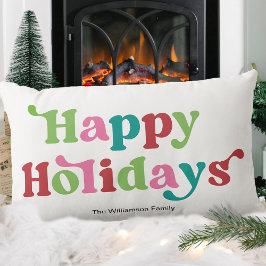 Retro Glad helg Bright Helgdag jul Lumbarkudde