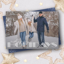 Retro Glad helg Typography jul Helgdag Julkort