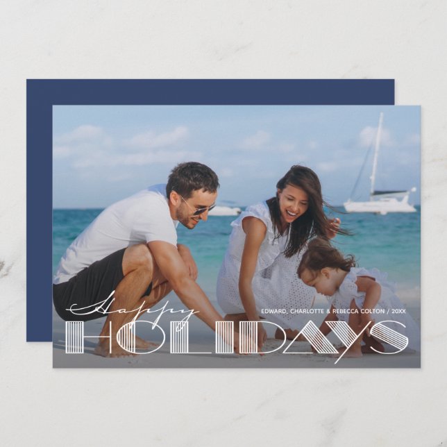 Retro Glad helg Typography-jul Julkort (Fram/baksida)