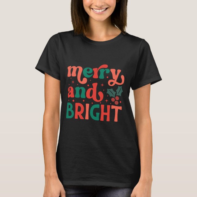 Retro Glad Jul Julbaby  T Shirt (Framsida)