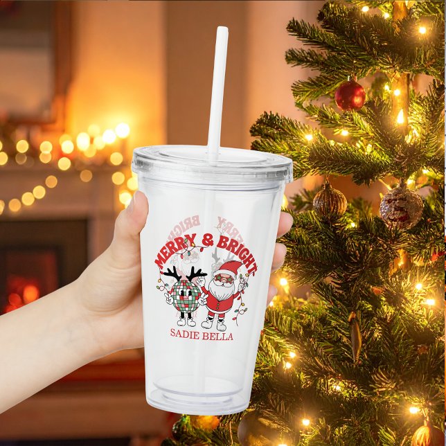 Retro Glad Och Ljus Jul Take Away Mugg (Skapare uppladdad)