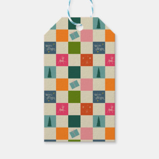 Retro Glad och Ljuvlig Julpapper Presentetikett