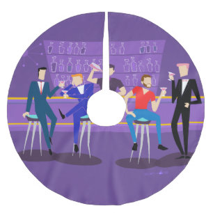 Retro glad pubjulgrankjol julgransmatta borstad polyester