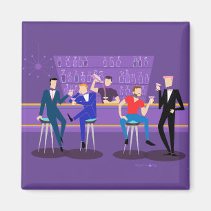 Retro glad pubmagnet magnet