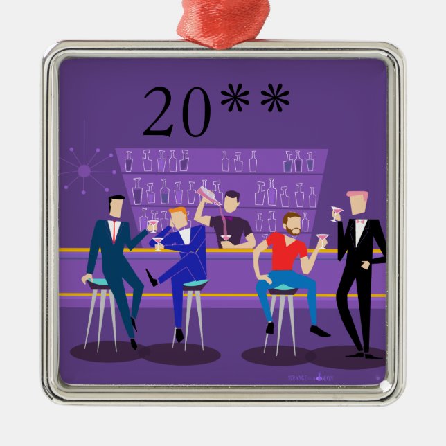 Retro glad pubprydnad julgransprydnad metall (Framsidan)