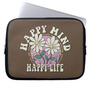 Retro Glad Sinnesstämning Glad Liv Laptop Fodral