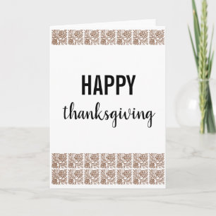 Retro Glad Thanksgiving Vit Blank Helgkort