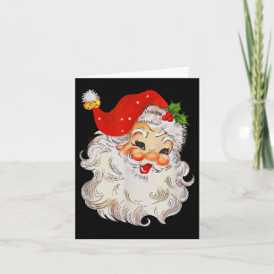 Retro Glad Tomte Ansikte Vintage St. Nick Chri Kort
