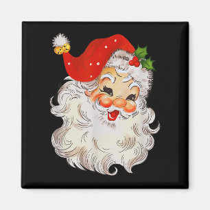 Retro Glada Tomte Ansikte Vintage St. Nick Chri Magnet