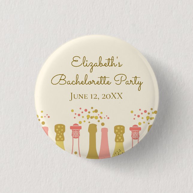 Retro Glam 1960-Tals Champagne Möhippa Knapp (Framsida)