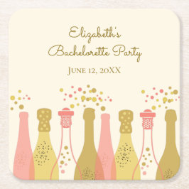 Retro Glam 1960-Tals Champagne Möhippa Underlägg Papper Kvadrat