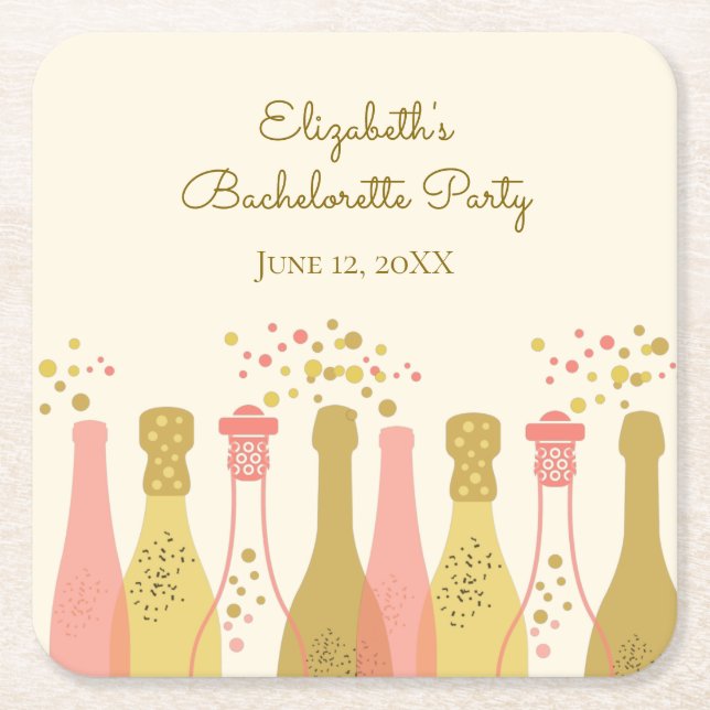 Retro Glam 1960-Tals Champagne Möhippa Underlägg Papper Kvadrat (Framsidan)