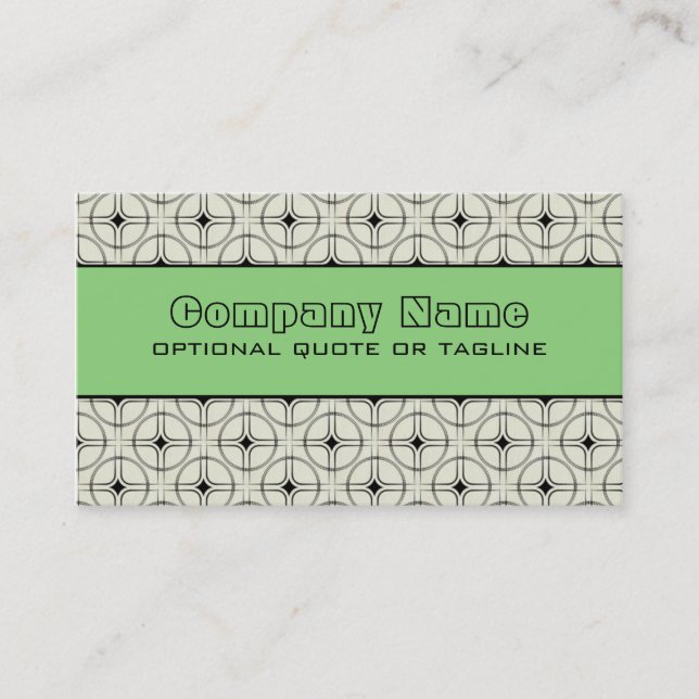 Retro Glam-Affärskort, Mint-Grönt Visitkort (Framsida)
