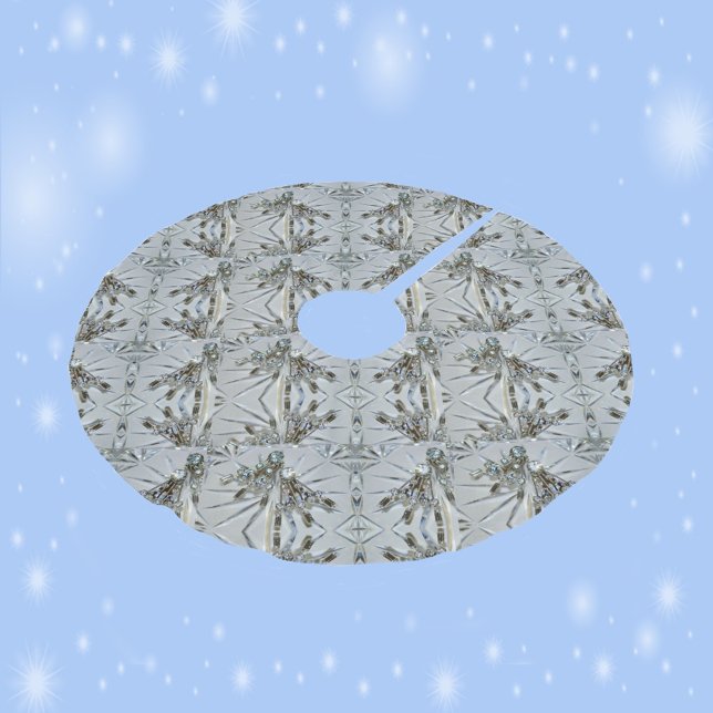 Retro Glam Art Deco Rhinestones och Crystal Julgransmatta Borstad Polyester (Skapare uppladdad)