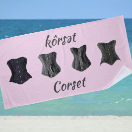 Retro Glam Black Corsets Rosa