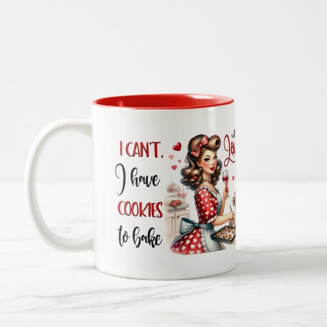 Retro Glam Girl Funny Sarcastic Kitchen Quote Två-Tonad Mugg (Vänster)