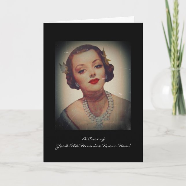 Retro Glam Girl Lipstick Kort (Framsida)