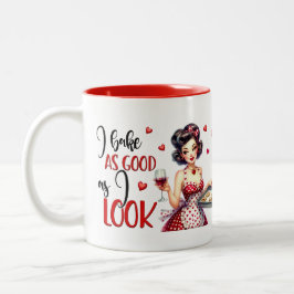 Retro Glam Housefru Funny Sarcastic Kitchen Quote Två-Tonad Mugg