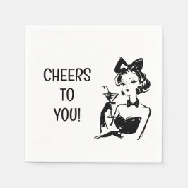 Retro Glam Martini Diva Design Pappersservett