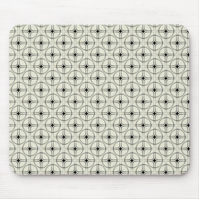 Retro Glam Mousepad, Black and Ivory Musmatta (Framsidan)