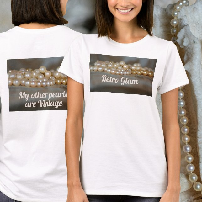 Retro Glam Pearls T Shirt (Skapare uppladdad)