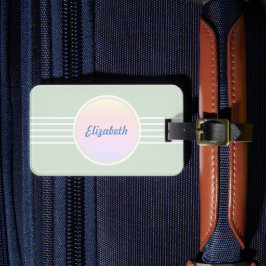 Retro Glam Personlig Mintgrön och Opal Bagagebricka