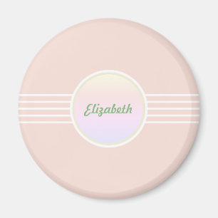 Retro Glam Personlig Pastel Coral Rosa and Opal Magnet
