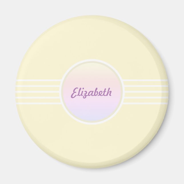 Retro Glam Personlig Shimmering Guld och Opal Magnet (Framsidan)