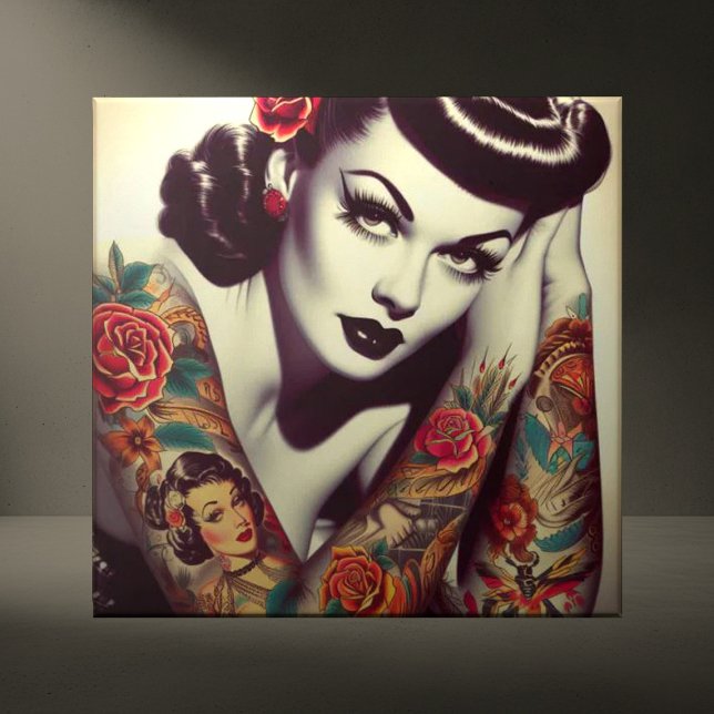Retro Glam Pin-up Kakelplatta (Skapare uppladdad)