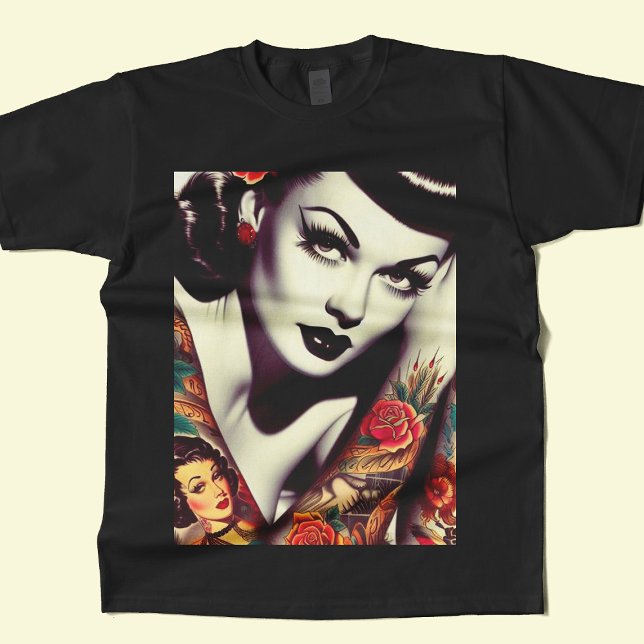 Retro Glam Pin-up T Shirt (Skapare uppladdad)
