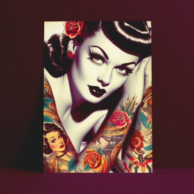 Retro Glam Pin-up Vykort (Skapare uppladdad)