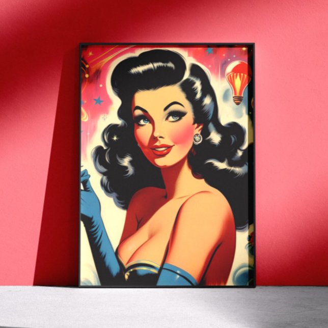 Retro Glam Pinuppa Poster (Skapare uppladdad)