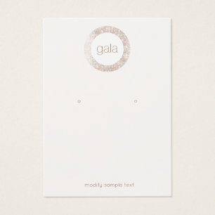 Retro Glam Silver Sequins Earring Visning Card Visitkort
