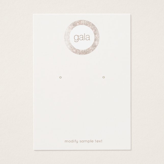 Retro Glam Silver Sequins Earring Visning Card Visitkort (Framsidan)