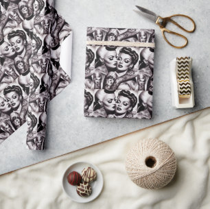 Retro Glam Tattoo Girls Presentpapper