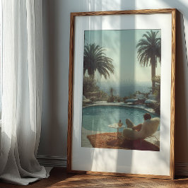 Retro Glamor: Poolside Cocktails Los Angeles Poster