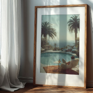 Retro Glamor: Poolside Cocktails Los Angeles Poster
