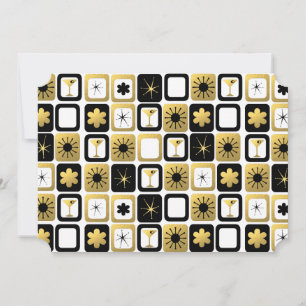 Retro Glamoral Guld-fotoport Julkort