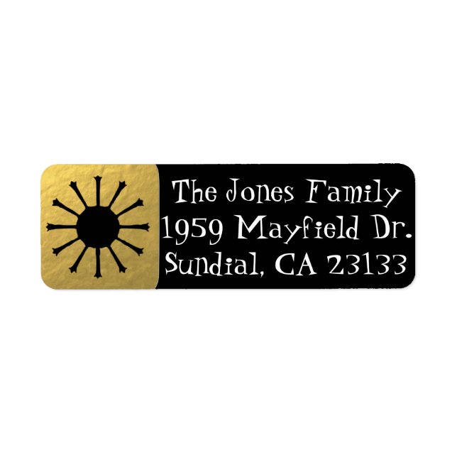 Retro Glamoral Guld Returetiketter Returadress Etikett (Framsidan)