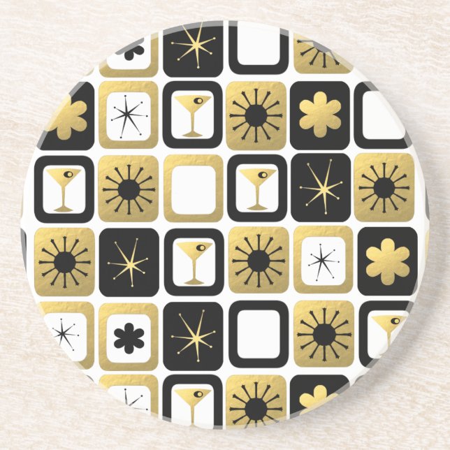 Retro Glamoral Guld Sandstone Underlägg Sandsten (Framsidan)