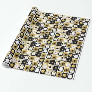 Retro glamoröst guld- slående in papper presentpapper