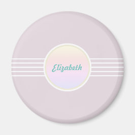 Retro Glamour Personlig Rosa och Opal Magnet