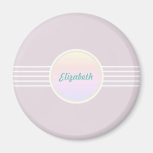 Retro Glamour Personlig Rosa och Opal Magnet