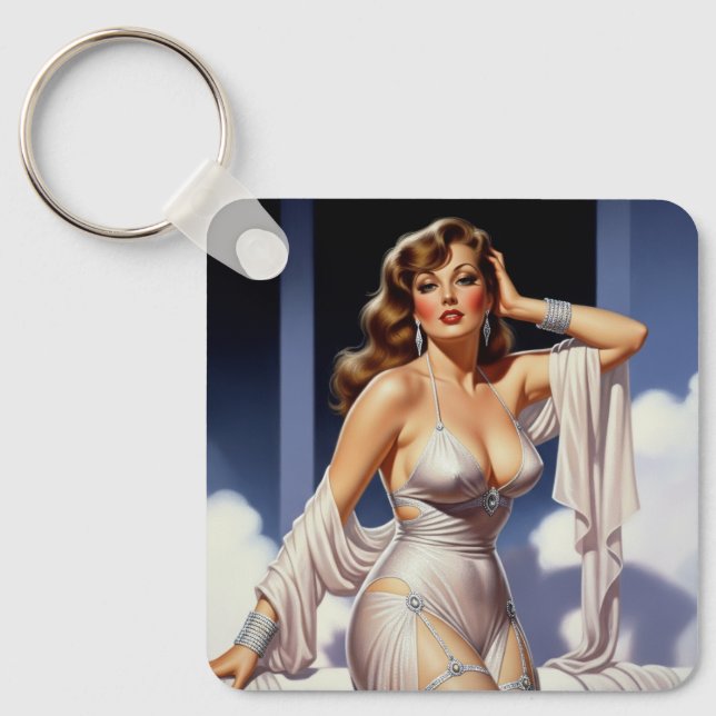 Retro Glamourflicka 40-talet  Nyckelring (Framsida)