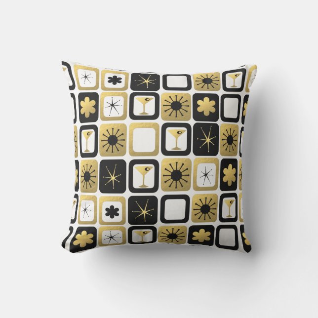 Retro Glamous Guld Exdoor Pillow Utomhuskudde (Framsida)