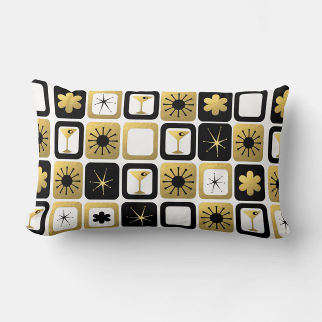 Retro Glamous Guld Lumbar Pillow Lumbarkudde (Framsida)