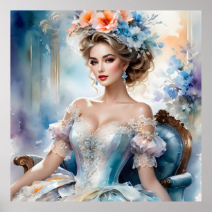 Retro Glamous Woman Poster