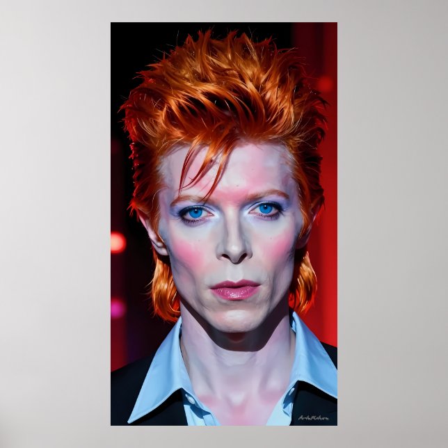 Retro glamportret met vurige look poster (Framsidan)