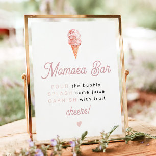 Retro Glassbar Skylt för Baby Shower med Momosa-te