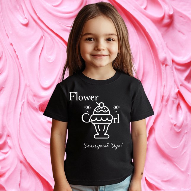 Retro Glassblommflicka Upplockad Matchande T Shirt (Retro Ice Cream Flower Girl Scooped up Matching T-Shirt)